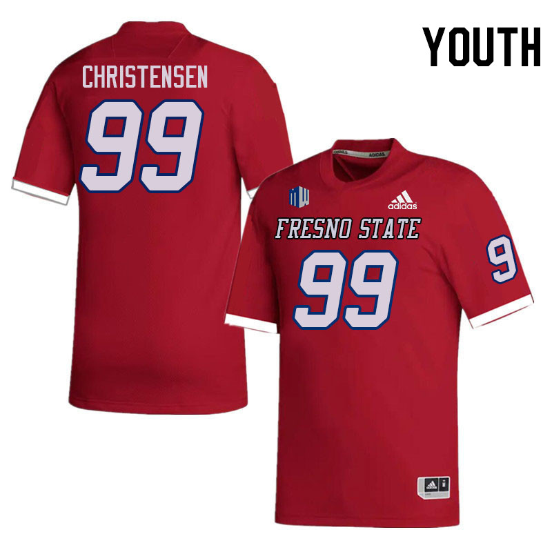 Youth #99 Ezra Christensen Fresno State Bulldogs College Football Jerseys Stitched Sale-Red